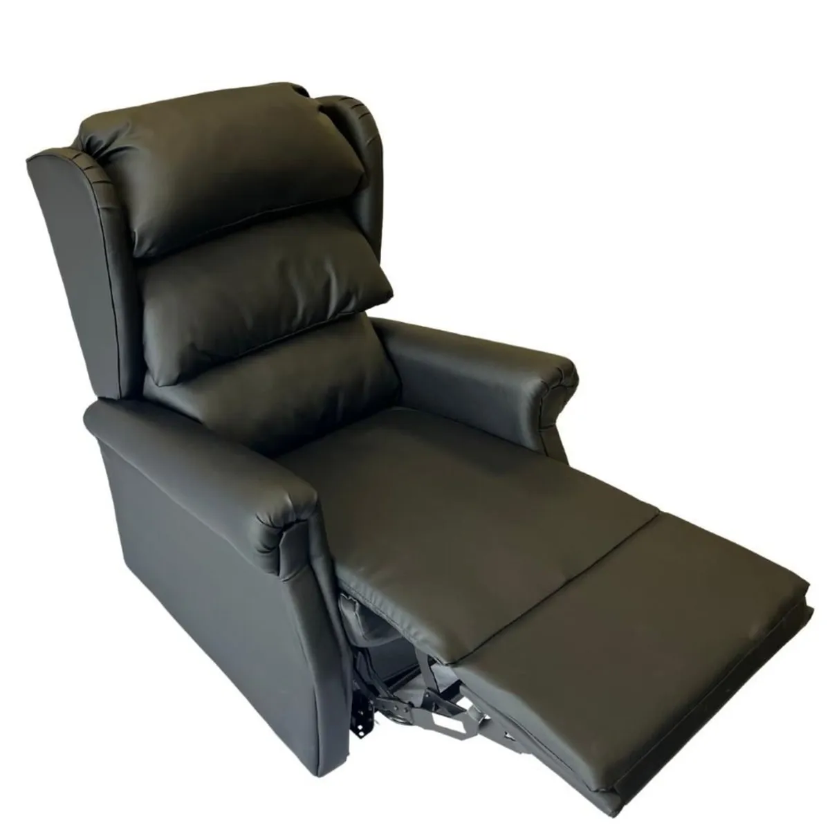 Joyce Riser Recliner - Black Faux Leather - Image 4