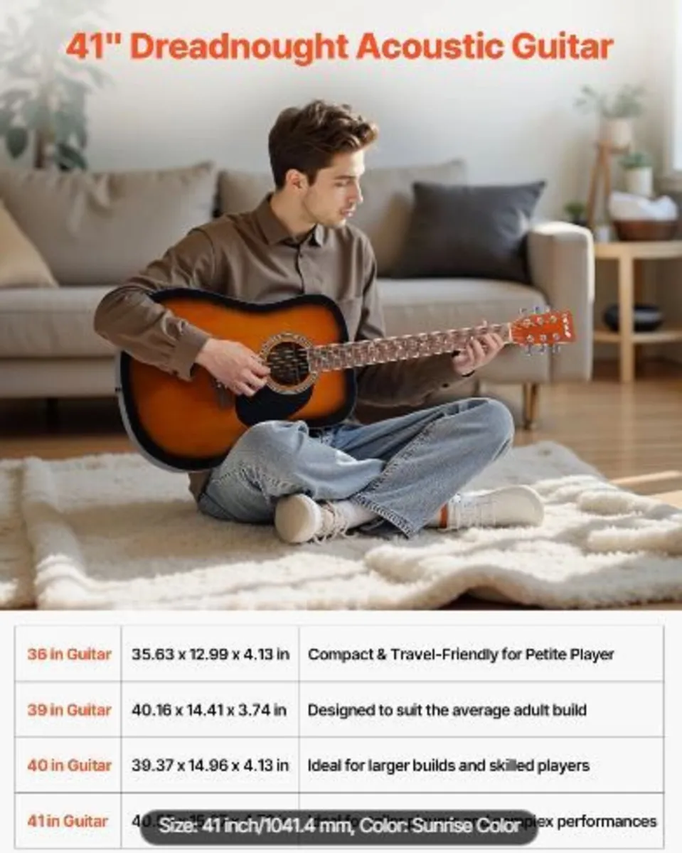 41 in / 1041.4 mm Dreadnought Acoustic Guitar - Image 1