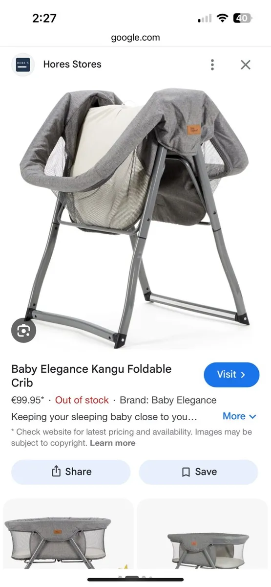 Baby elegance foldable cot - Image 2