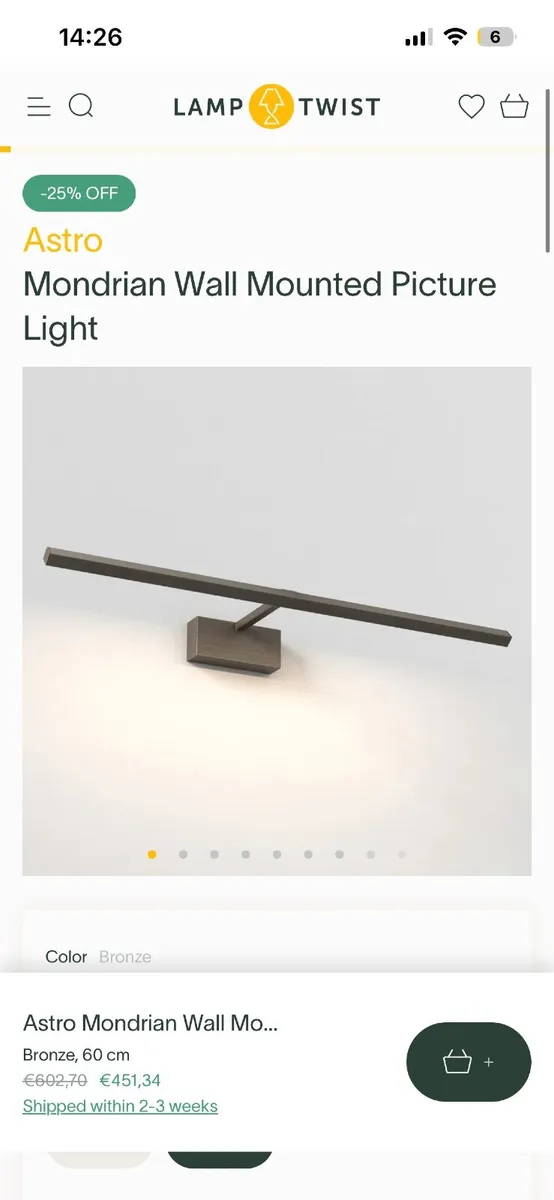 3 Wall lights (designer Astro ) - Image 1