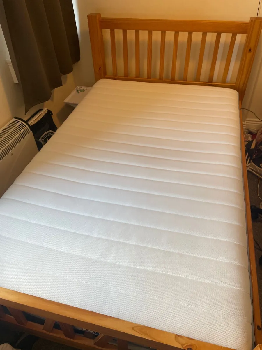 Small Double Bed Frame and Mattress - Image 1