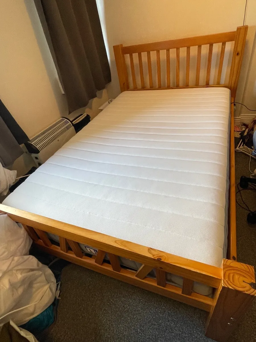 Small Double Bed Frame and Mattress - Image 4