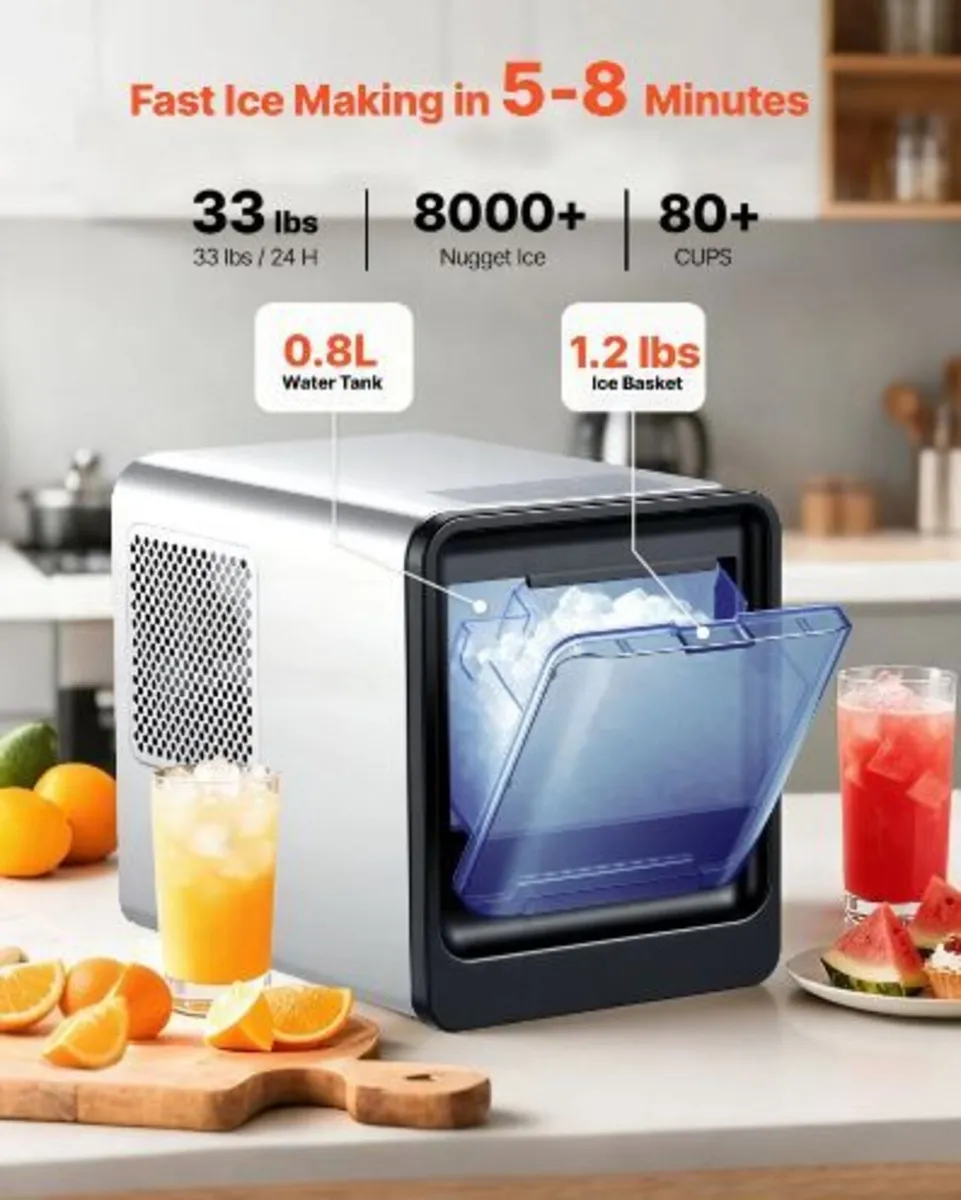 Countertop Ice Maker, 15 kg per Day - Image 1