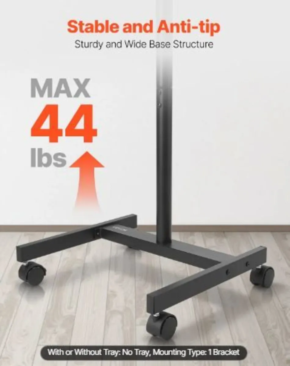 Rolling TV Stand, Mobile TV Cart for 17-55 Inch - Image 2