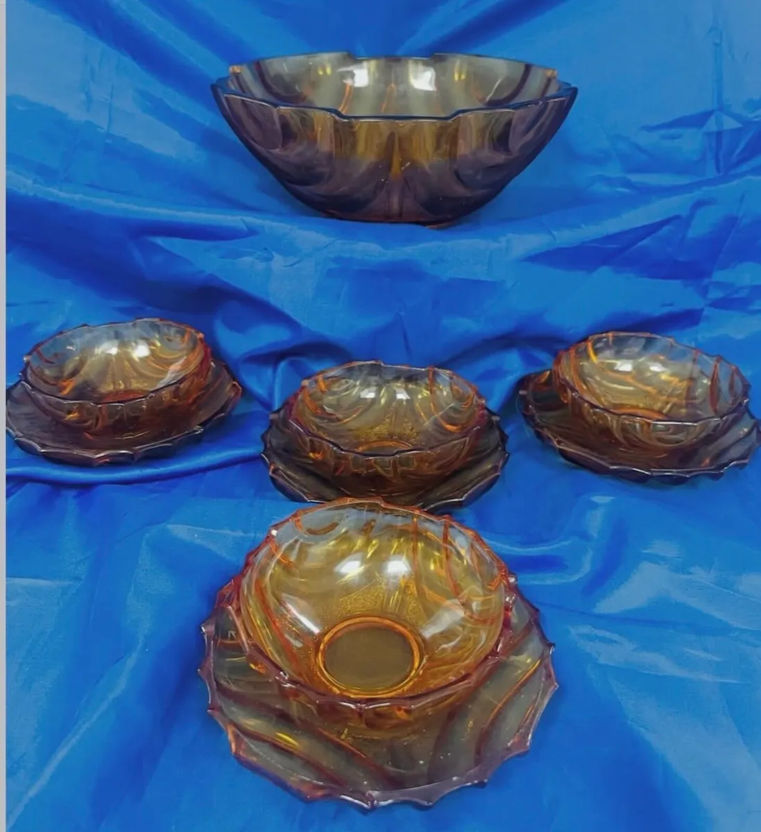 Art deco glass desert set - Image 1