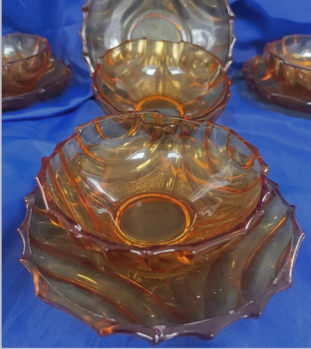 Art deco glass desert set - Image 2