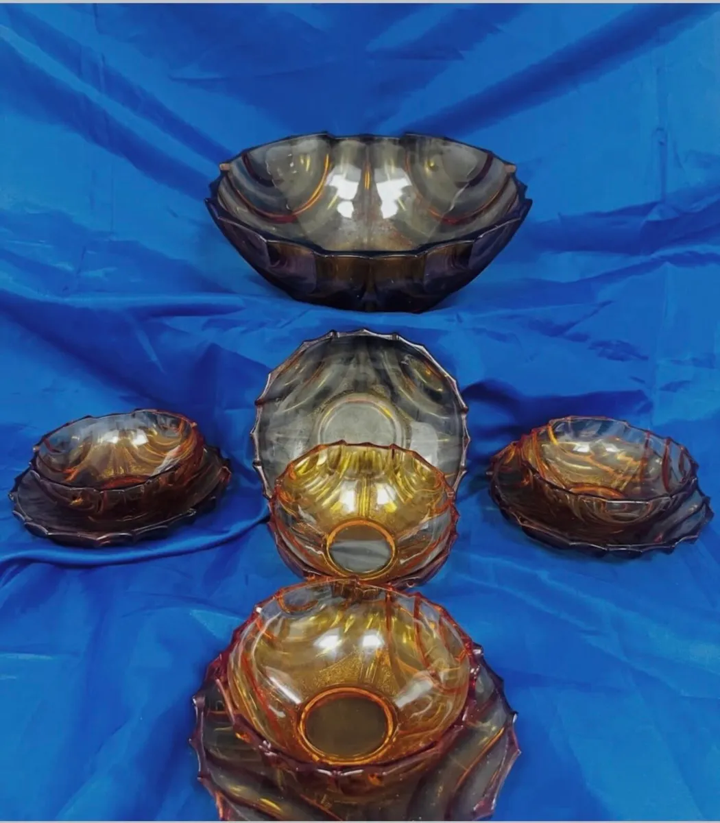 Art deco glass desert set - Image 3