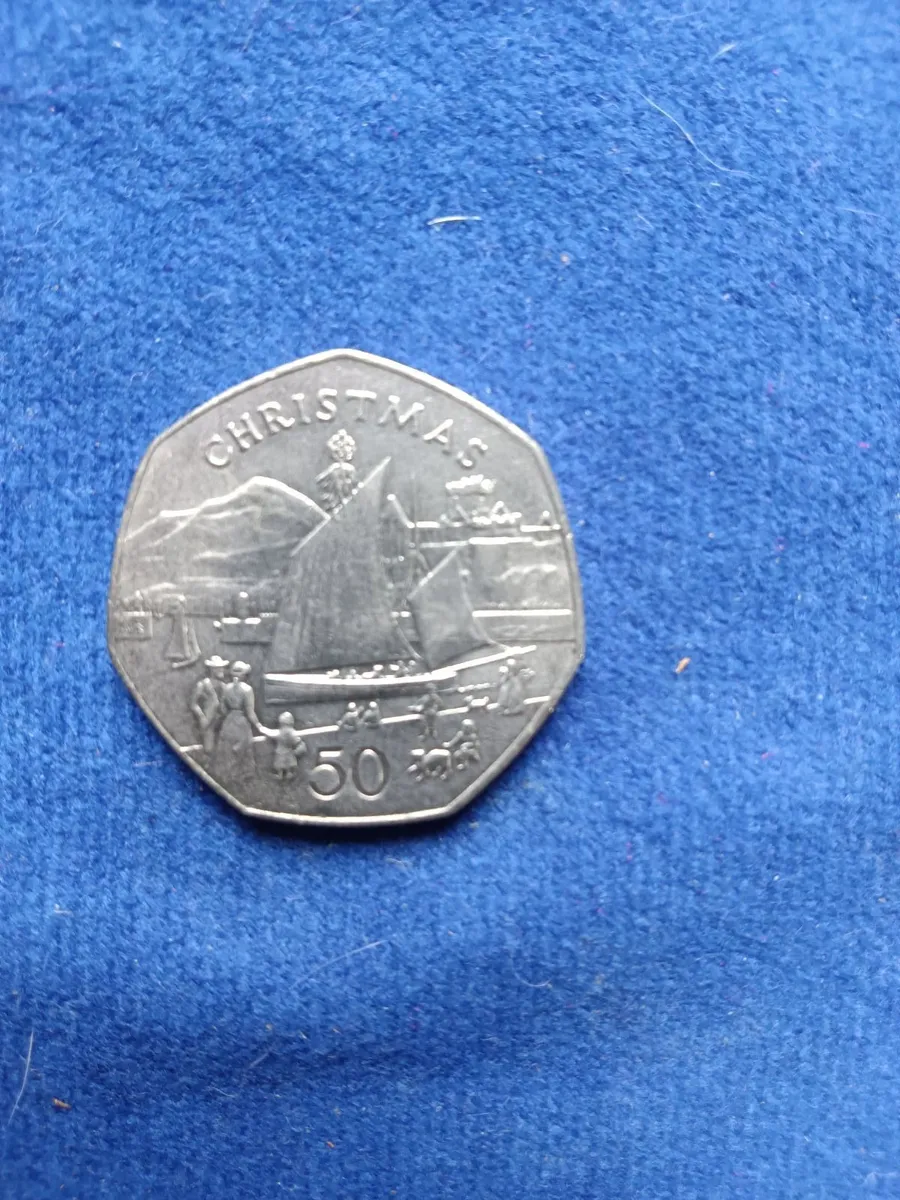 Isle of Man Christmas 1981 50 pence coin - Image 1