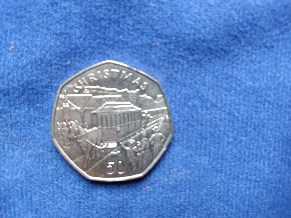 Isle of Man Christmas 1986 50 pence coin - Image 2