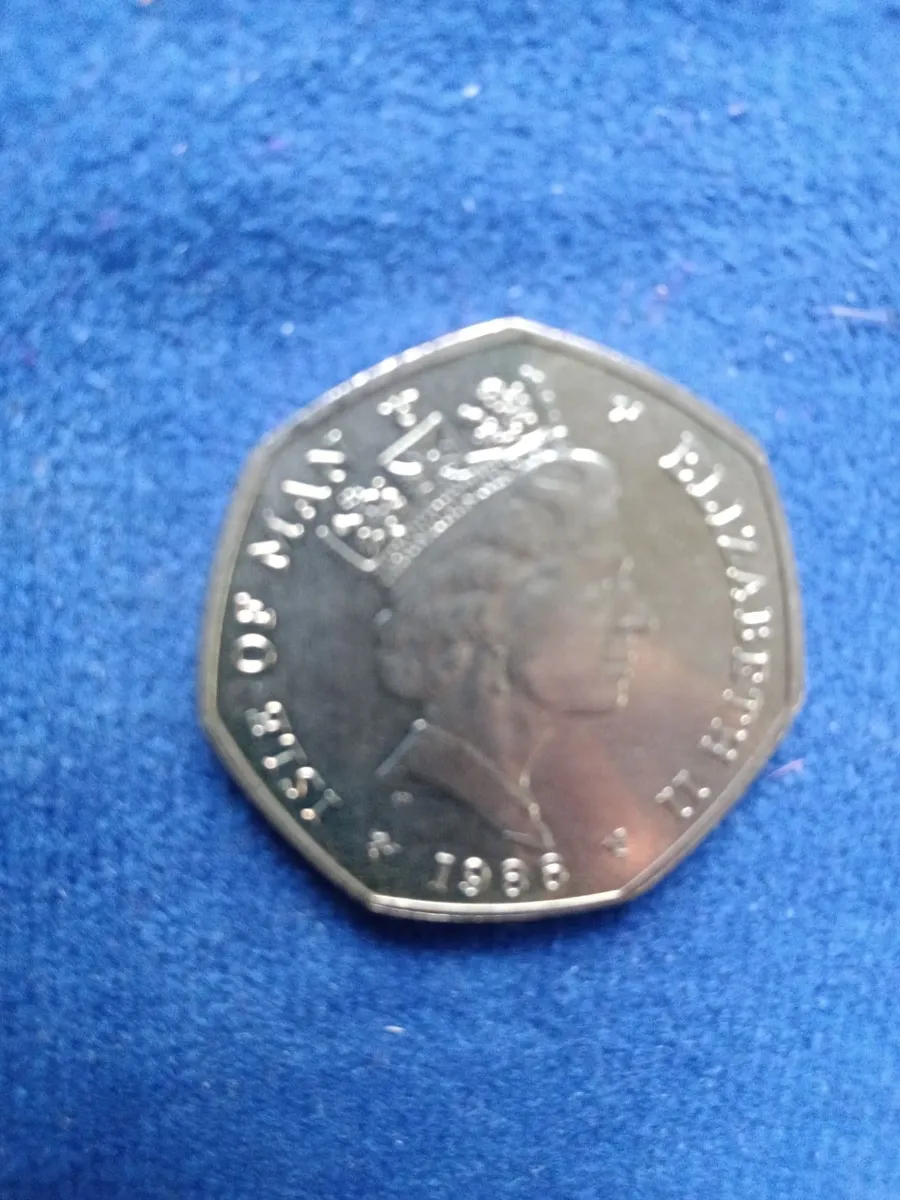Isle of Man Christmas 1986 50 pence coin - Image 4