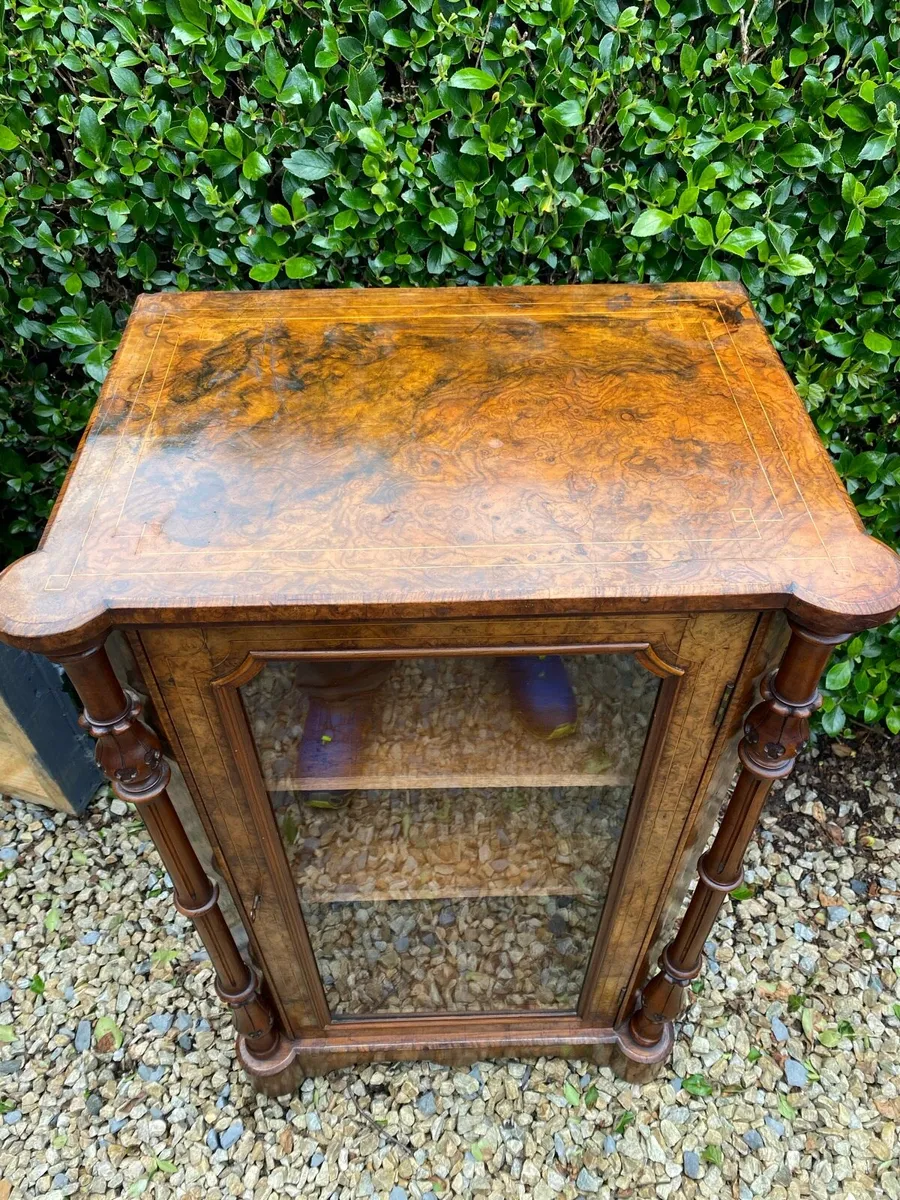 Victorian burr walnut cabinet - Image 2