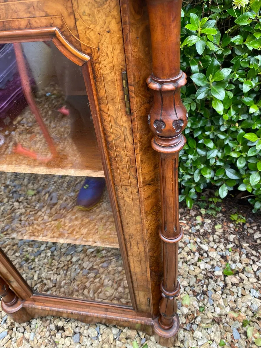 Victorian burr walnut cabinet - Image 3