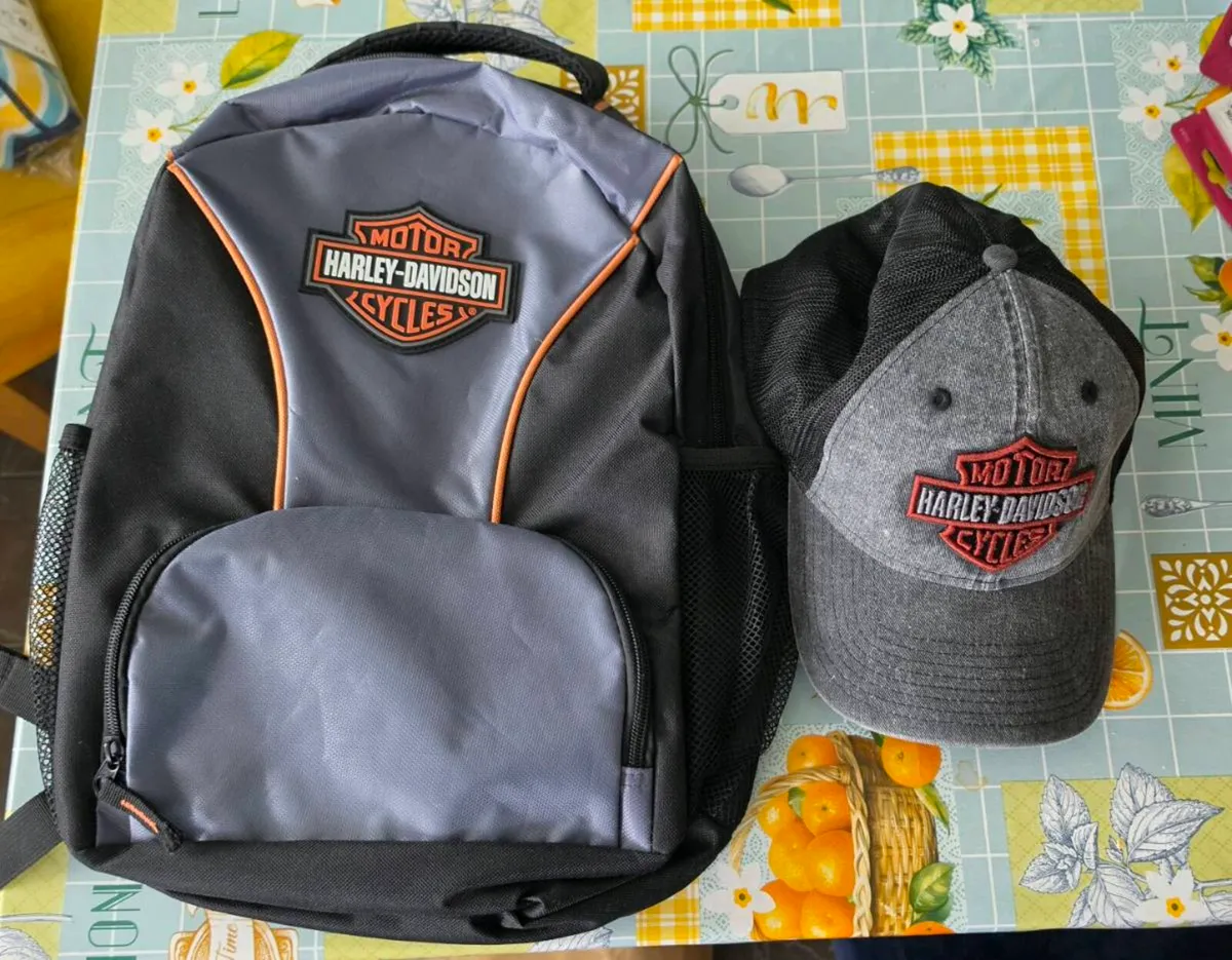Brand new Harvey Davidson Hat and Rucksack - Image 1
