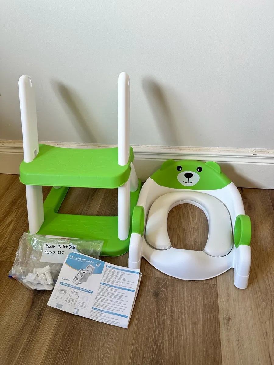 Green bear toddler toilet seat and steps - Image 3