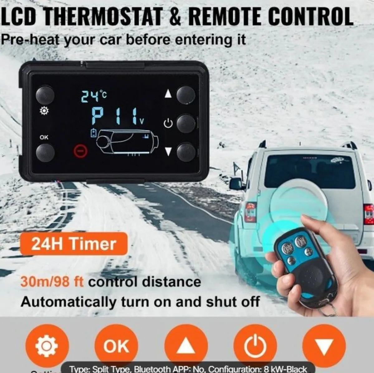 12V 8KW Diesel Air Heater With LCD Display - Image 2