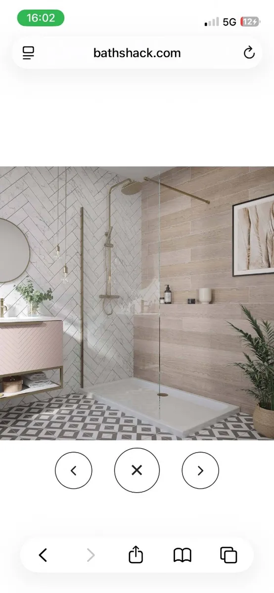 1200mm wet room screen