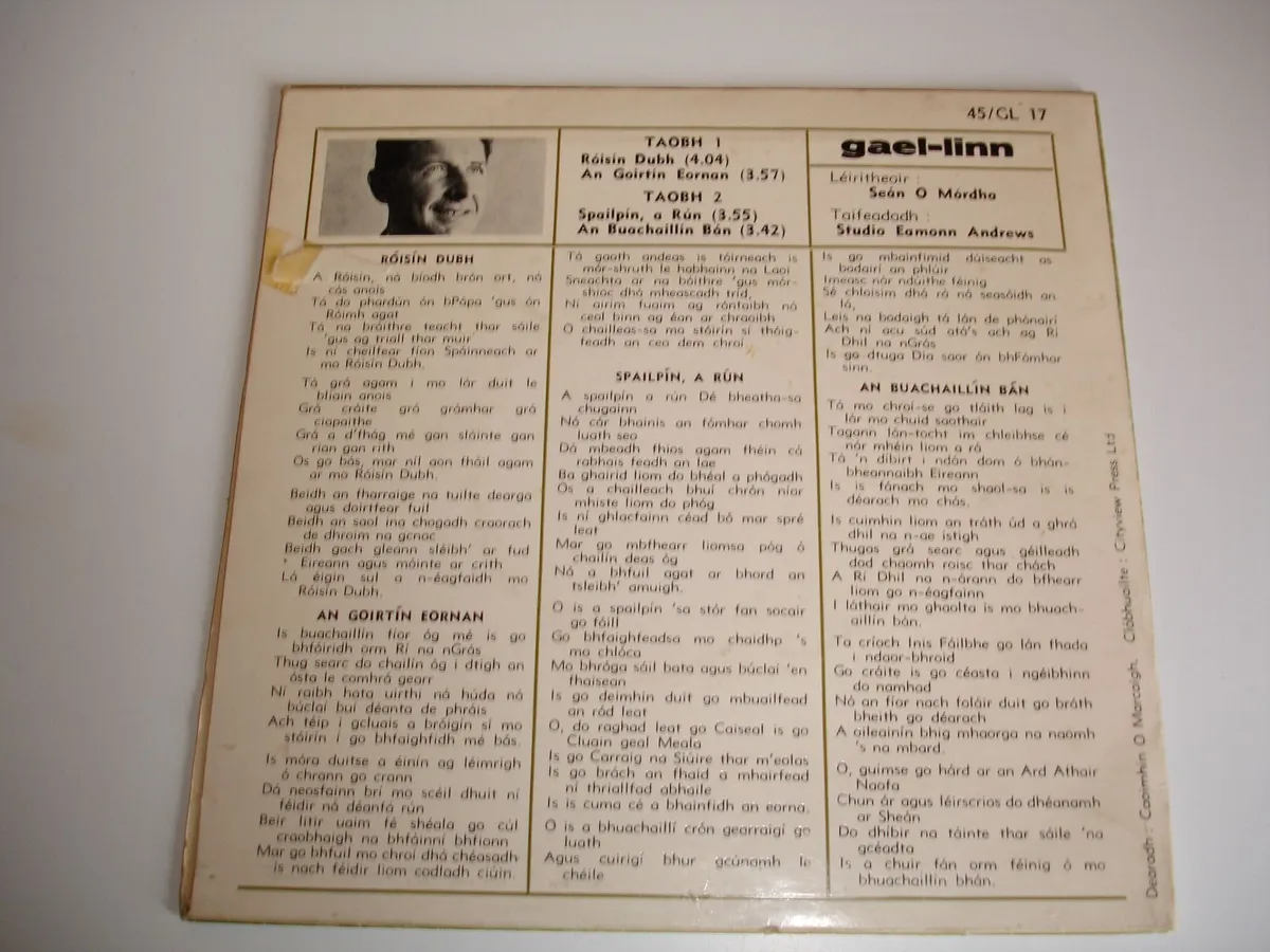 Vinyl Record  E.P. Roisin dubh - Labhras Draipear - Image 2