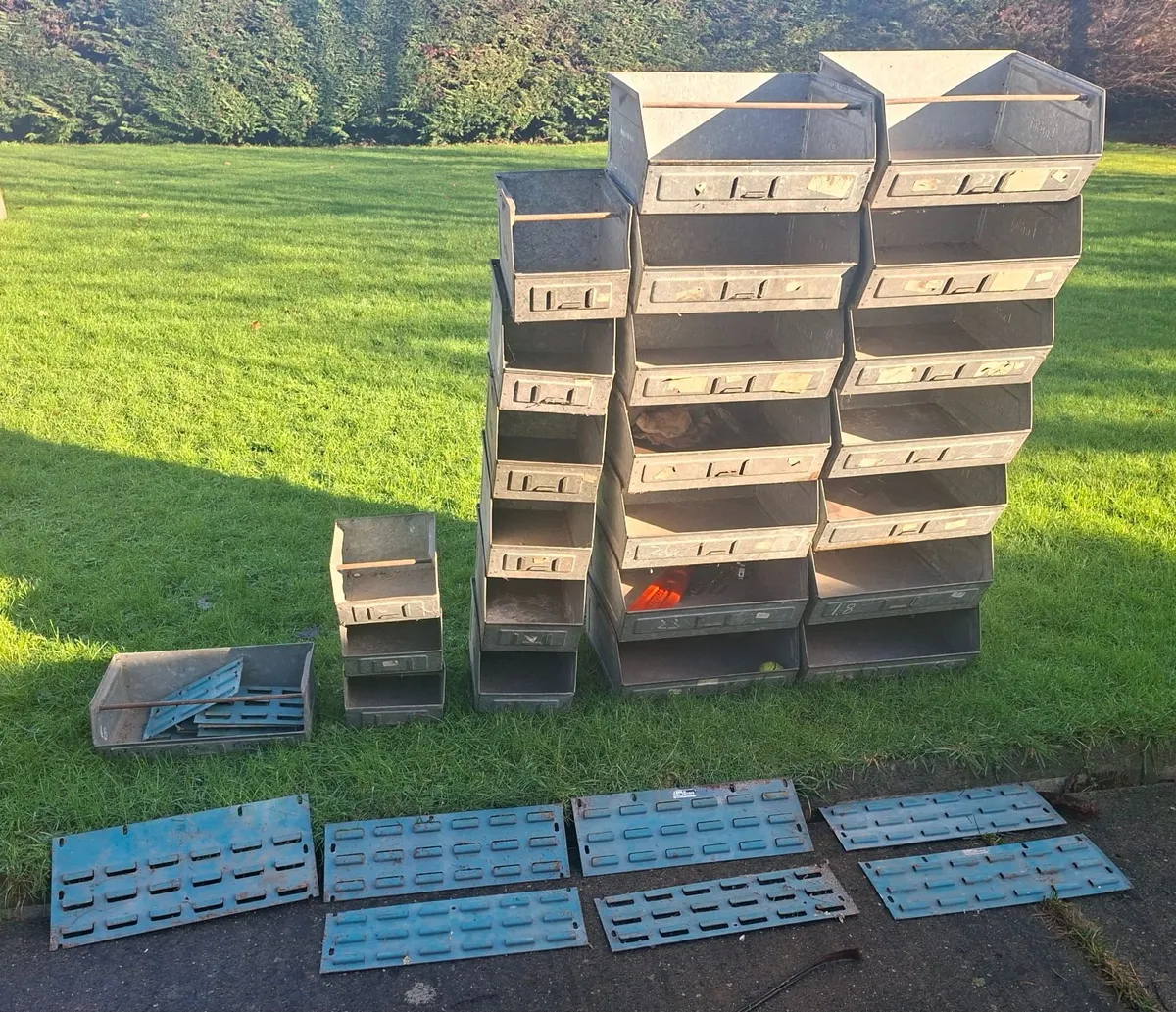 Metal storage bins plus metal storage rack - Image 2
