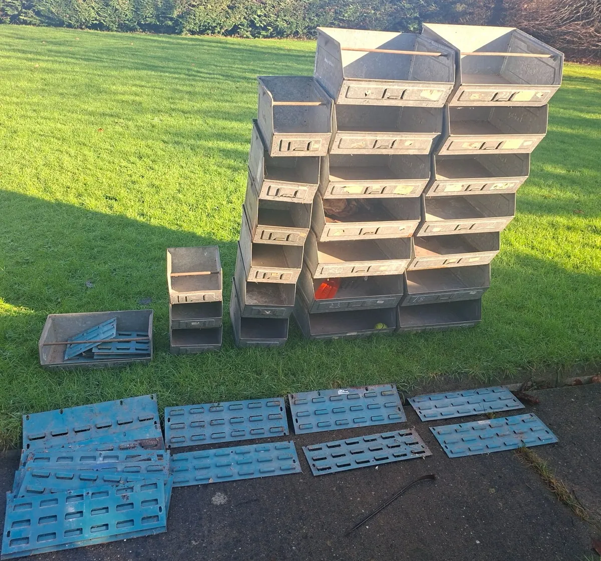 Metal storage bins plus metal storage rack - Image 3