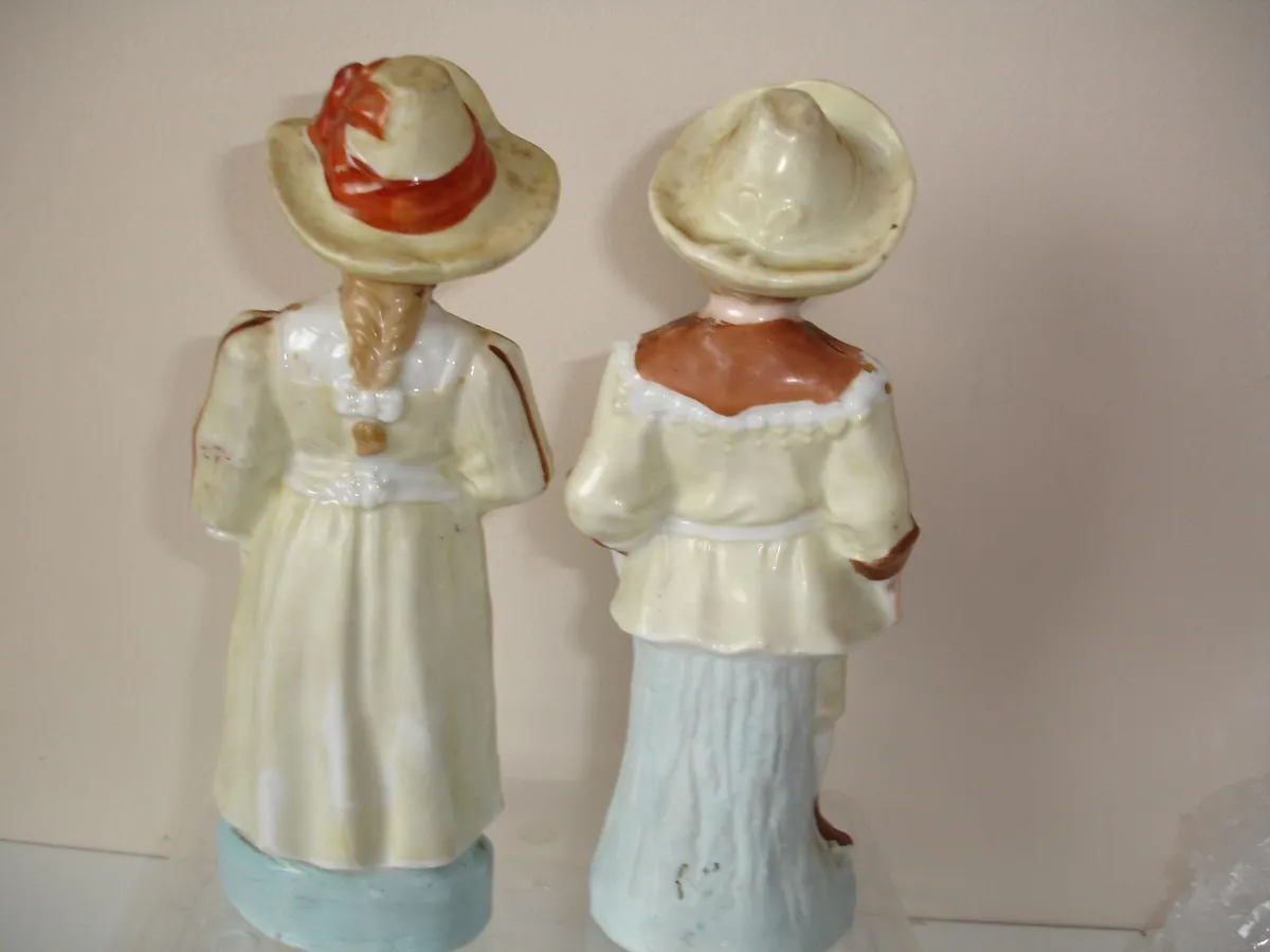 Pair of German  Victorian Bisque Figurines 1800 - Image 3