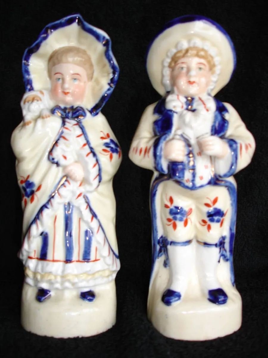 Pair of German  Victorian Bisque Figurines - Image 1
