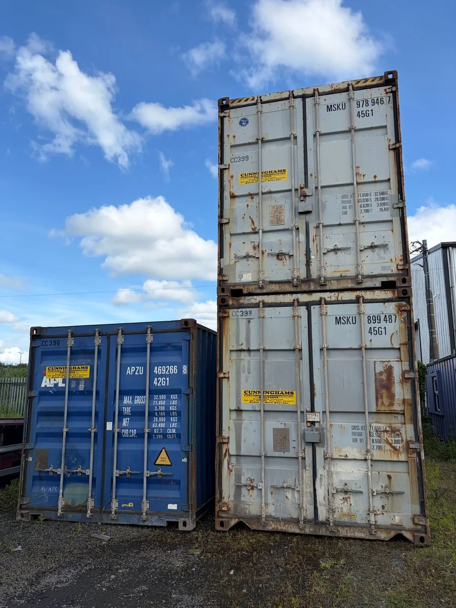 3 no. 40ft x 8ft shipping containers - Image 1