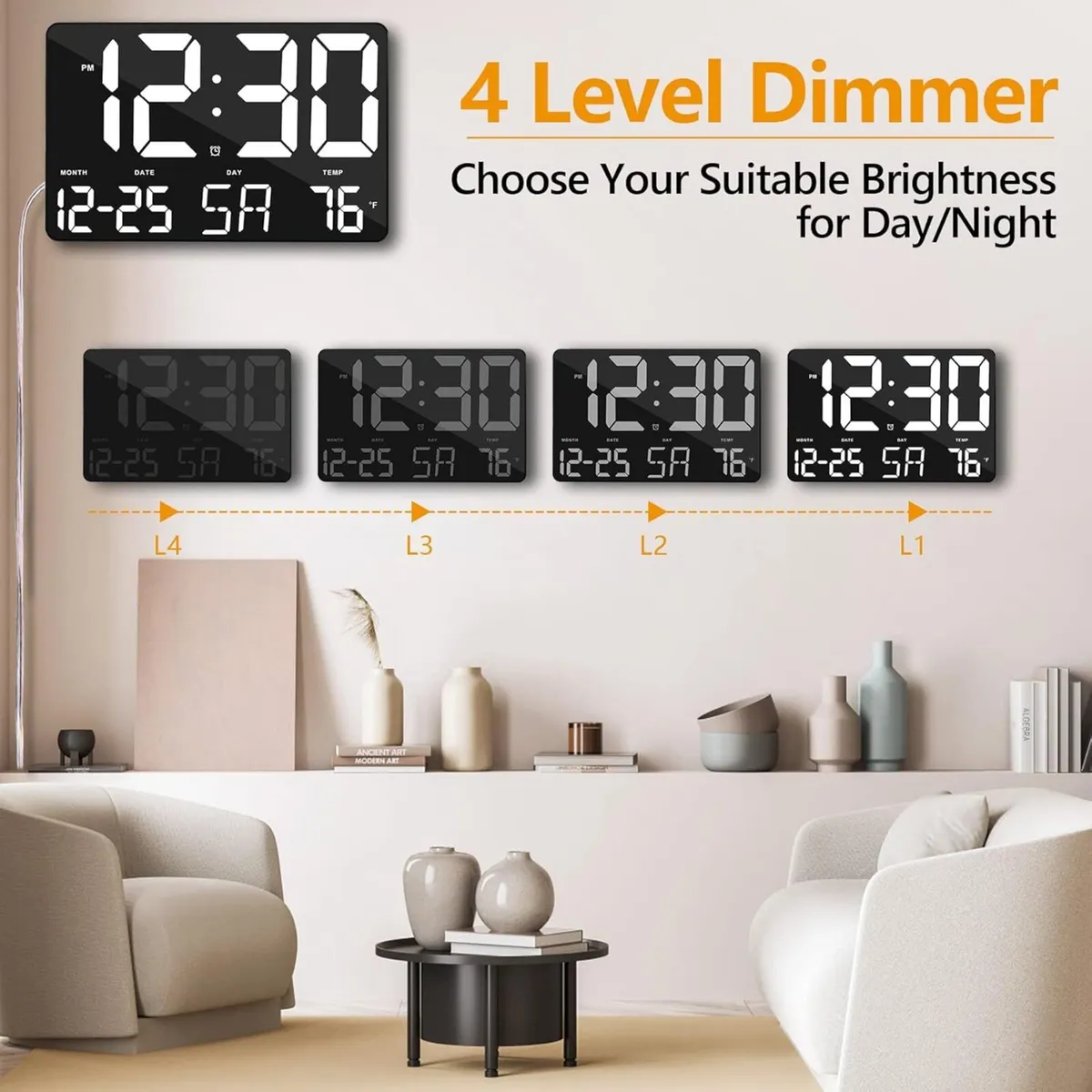 Digital Clock Large Display,11.5" Digital Calendar - Image 4