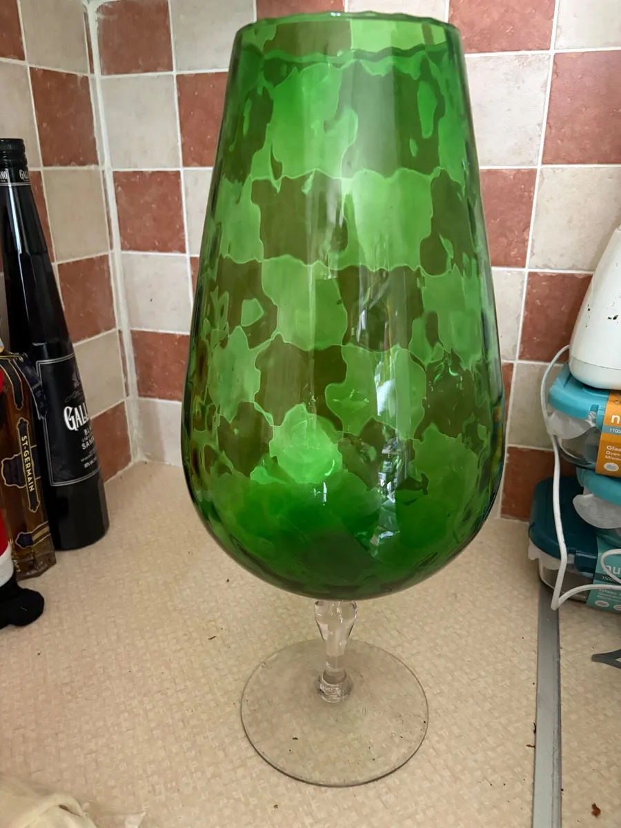 Brass taps and  glass vase - Image 1