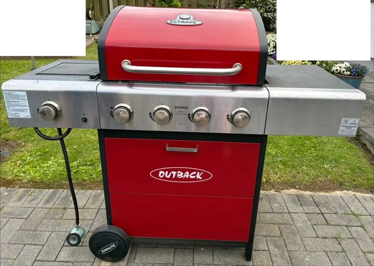 Outback Meteor 4 Burner Gas BBQ Red  for Sale - Wicklow Town - Collection Only - Image 1