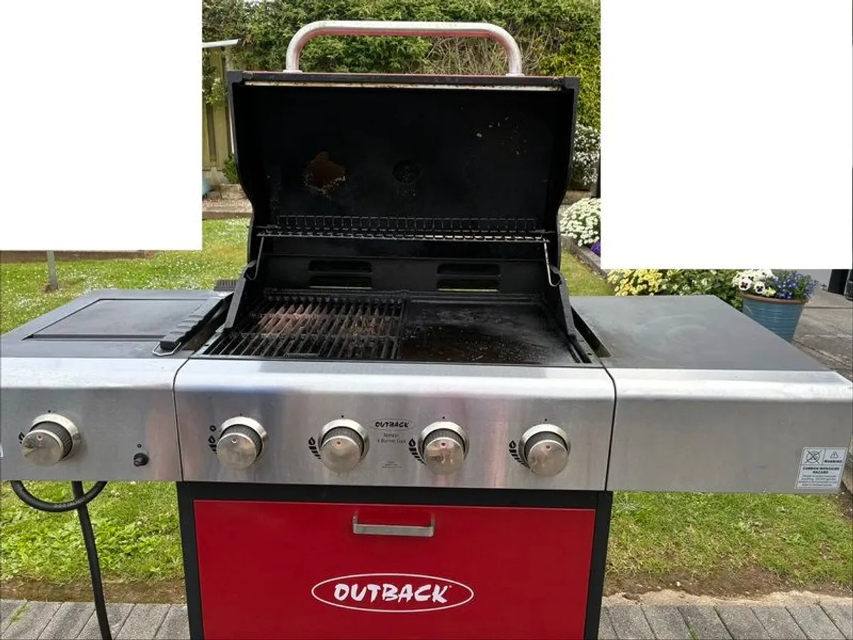 Outback Meteor 4 Burner Gas BBQ Red  for Sale - Wicklow Town - Collection Only - Image 3