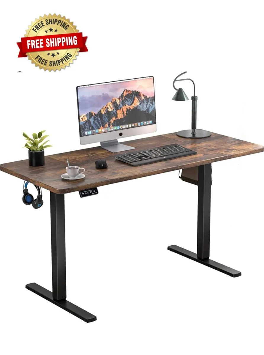 Standing Desk 140x60cm, Height Adjustable Desk wit - Image 1