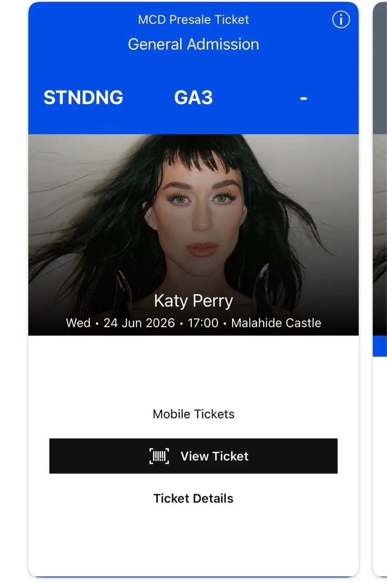 X1 Katy Perry Ticket