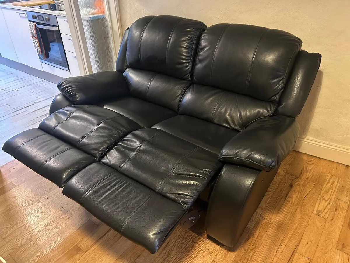 Black leather recliner - Image 1