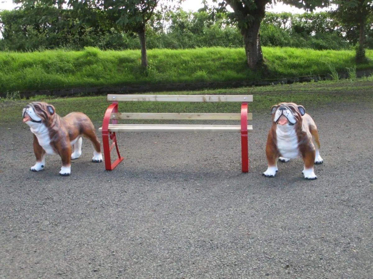 2 Large Bulldog Statues - Image 2