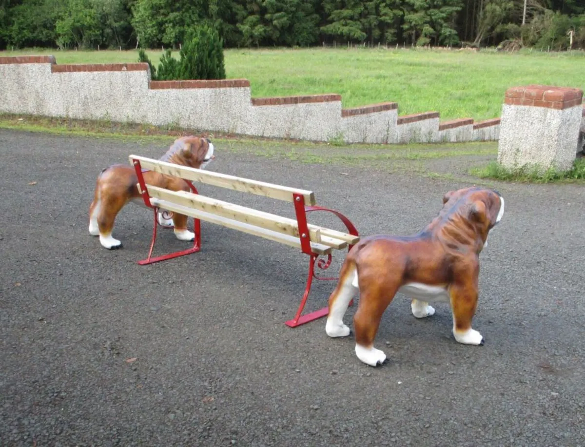 2 Large Bulldog Statues - Image 4