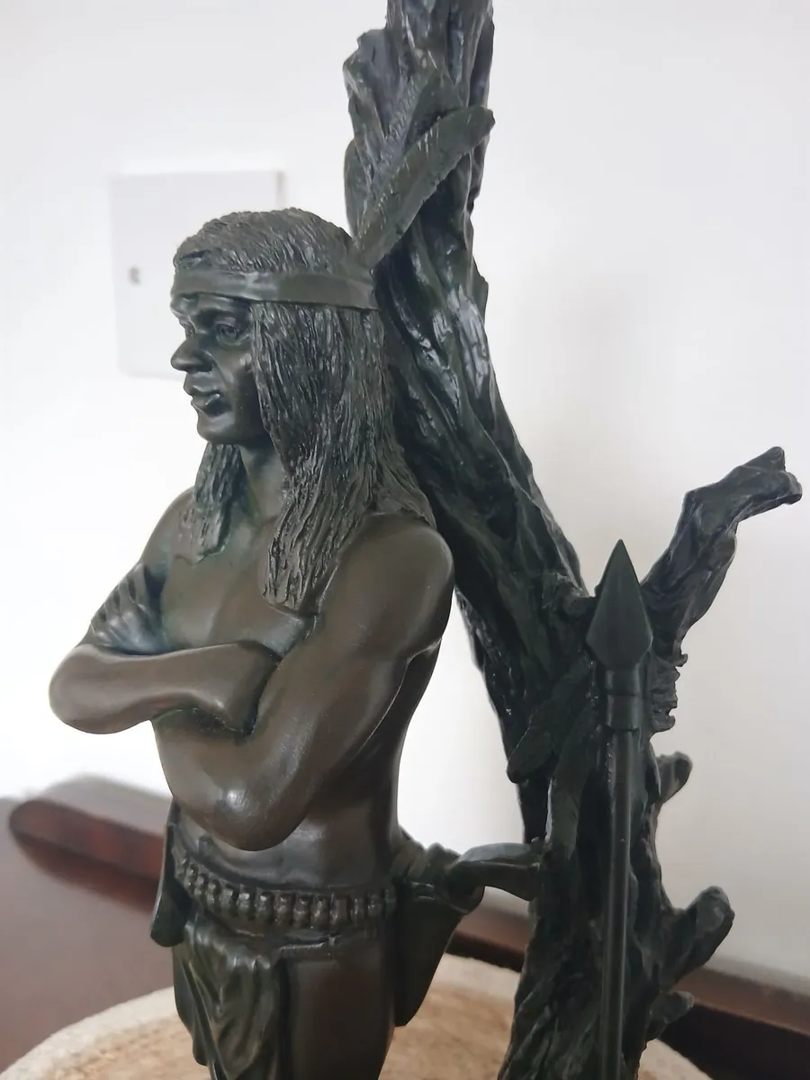 Vintage Bronzed Indian Brave Figurine. - Image 3