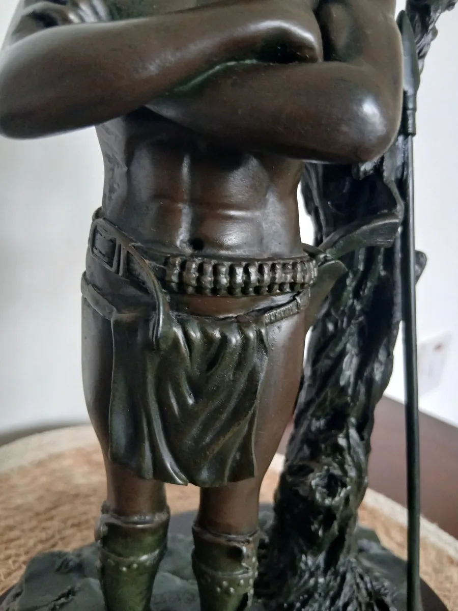 Vintage Bronzed Indian Brave Figurine. - Image 4