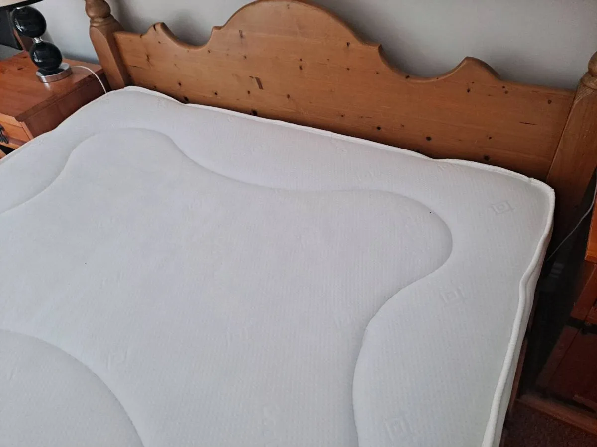 Solid Pine double bed with new mattress. - Image 4