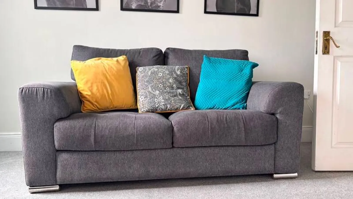 Two Seater Sofas  & Footstool - Image 2