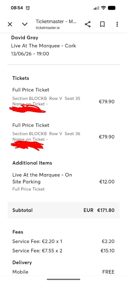 David Gray - Cork - Sat 13th - 2x Ticket + Parking
