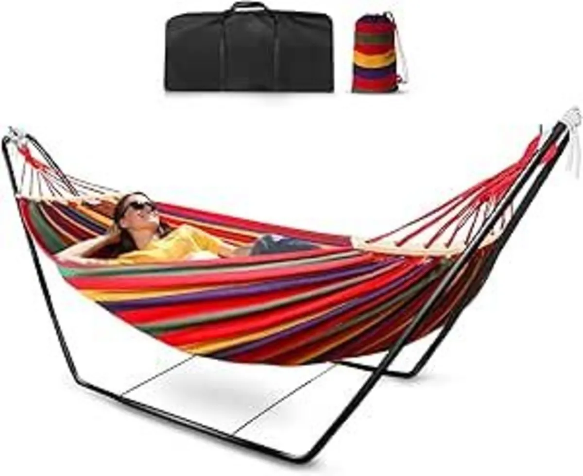Hammock with Stand, Double 2 person Hammock with F - Image 1