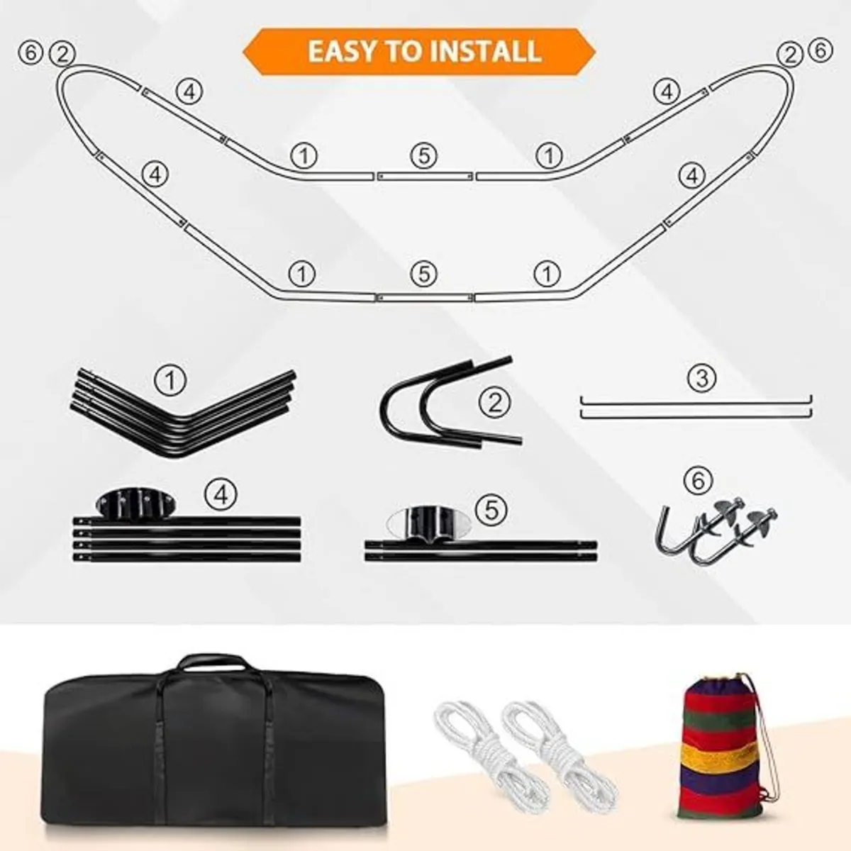 Hammock with Stand, Double 2 person Hammock with F - Image 3