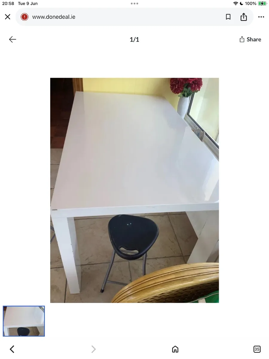Large white table 5 ftx3 ft Heavy table