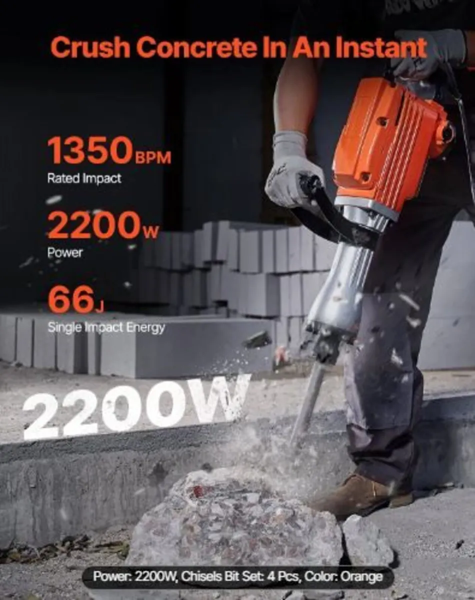 Demolition Jack Hammer Concrete Breaker 2200W - Image 2