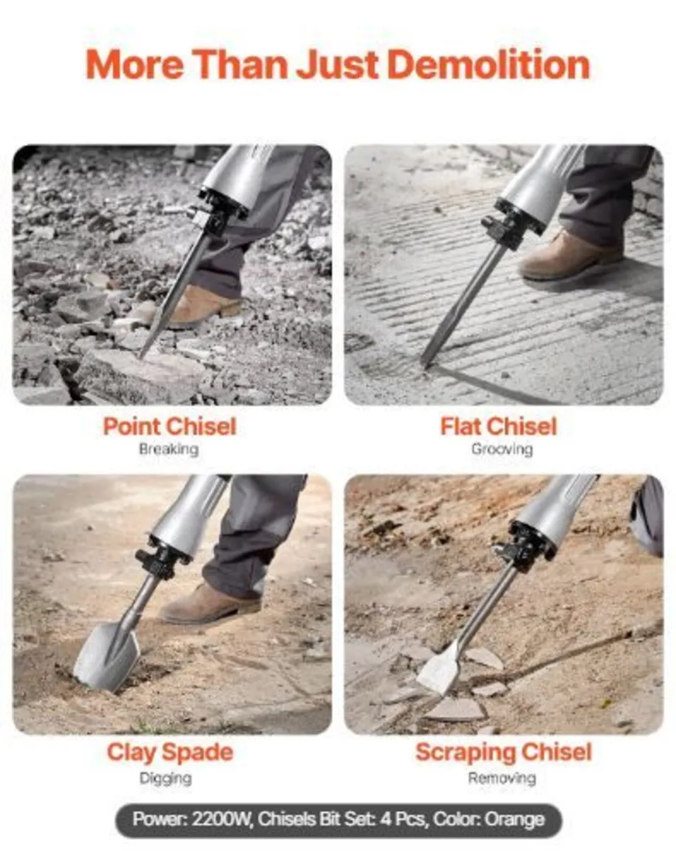 Demolition Jack Hammer Concrete Breaker 2200W - Image 3