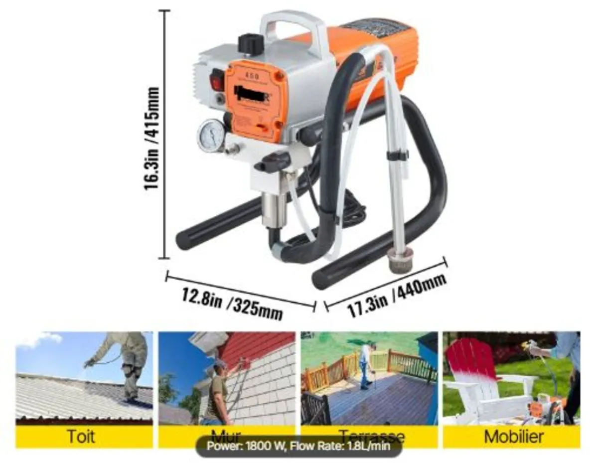 Pro Airless Wall Paint Sprayer, 1800W Electric - Image 3
