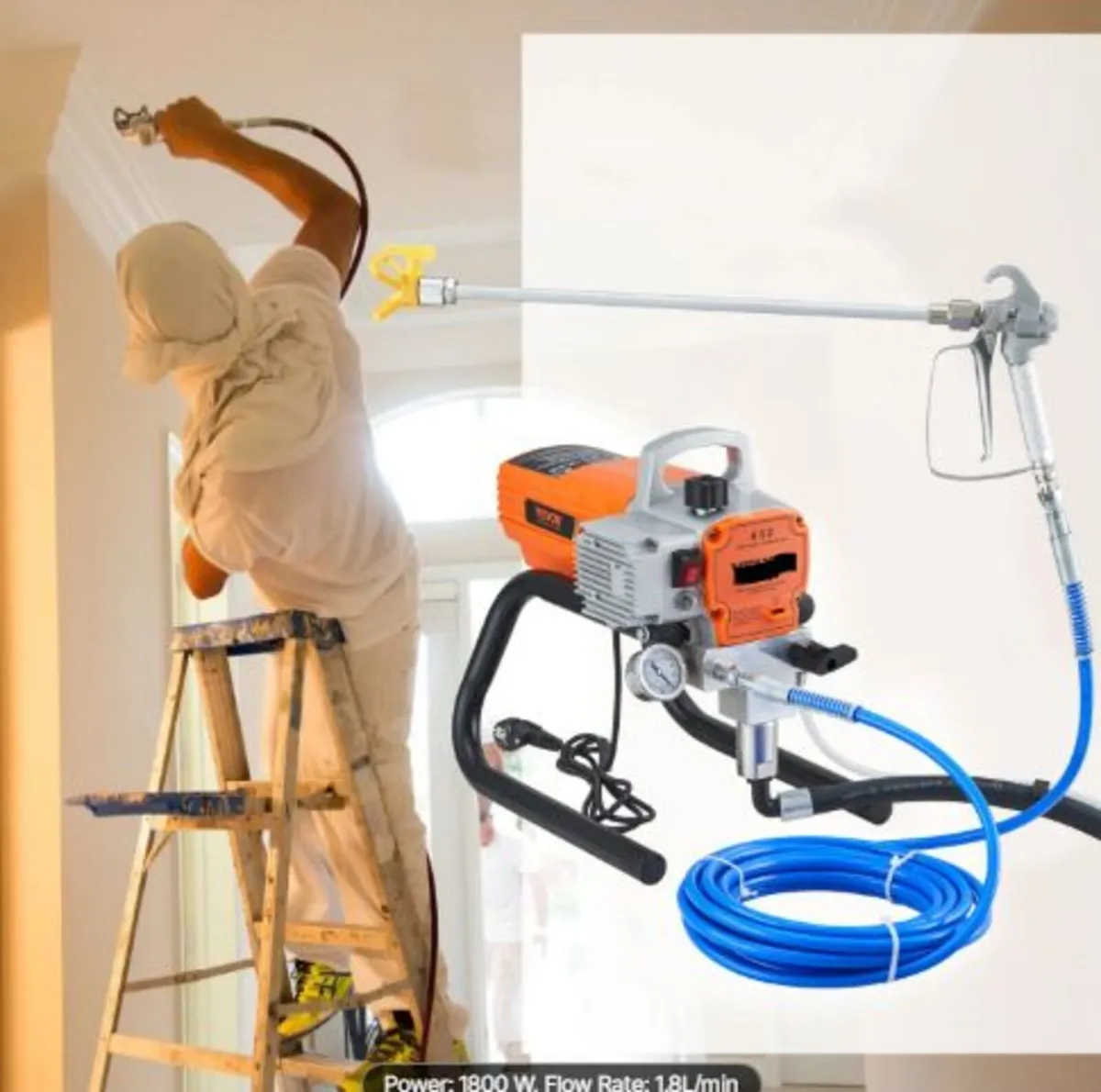 Pro Airless Wall Paint Sprayer, 1800W Electric - Image 4