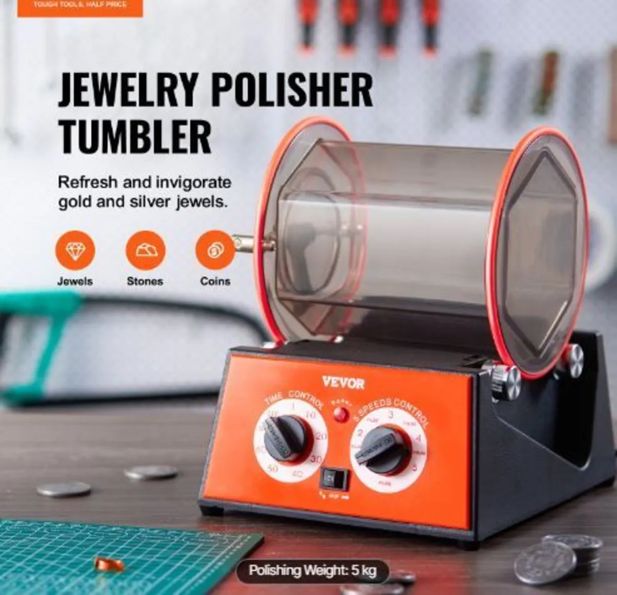 5kg Rotary Tumbler Surface Polisher Jewelry - Image 1