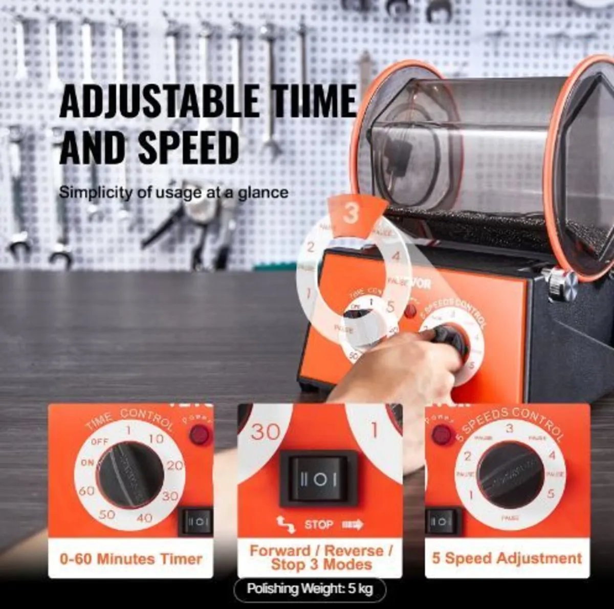 5kg Rotary Tumbler Surface Polisher Jewelry - Image 4