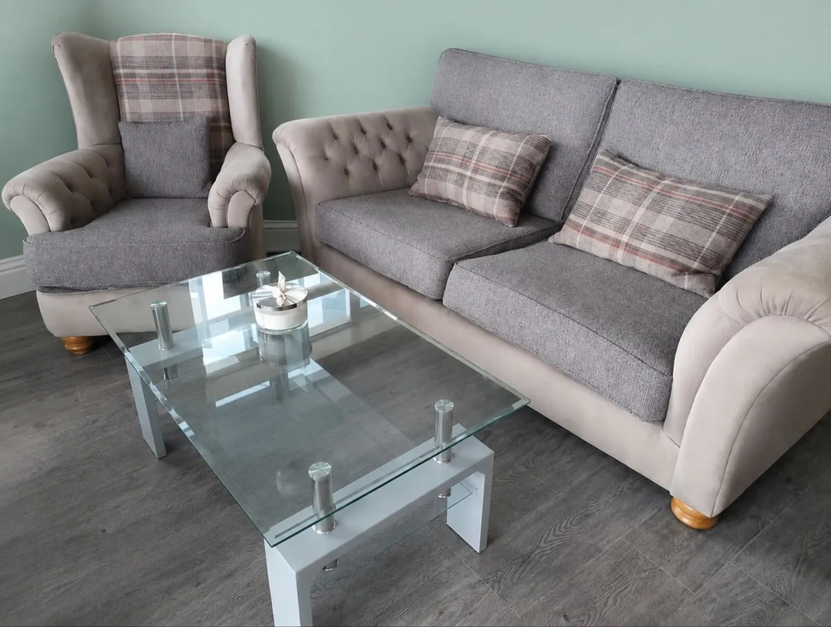3 Seater Sofa and Matching Wingback Armchair - Image 2